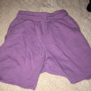 Purple sweat shorts